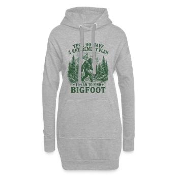 Yes I Do Have A Retirement Plan To Find Bigfoot - Hoodie Dress - heather grey - Front
