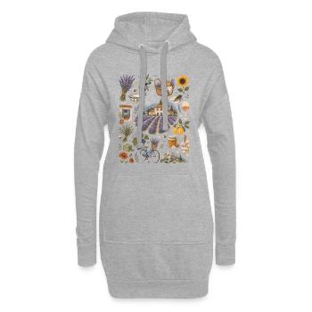 Provence | Lavande, indulgence et le Sud de la France - Sweat-shirt à capuche long Femme - gris chiné - Devant