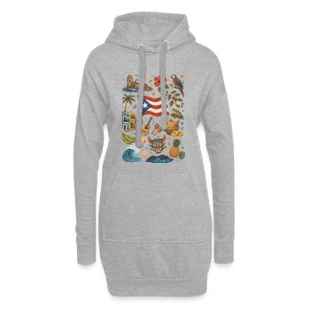 Puerto Rico | Caribbean, Music & Island Feeling - Hoodie Dress - heather grey - Front