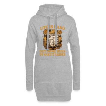 Bee Fan Beekeeper Hat Beekeeper Suit Beekeeping Accessories - Hoodie Dress - heather grey - Front