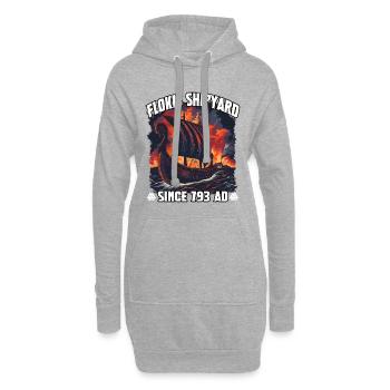 Ciel d’incendie du chantier naval Viking - Sweat-shirt à capuche long Femme - gris chiné - Devant