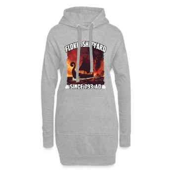 Incendie du chantier naval de Floki en 193 après J.-C. - Sweat-shirt à capuche long Femme - gris chiné - Devant