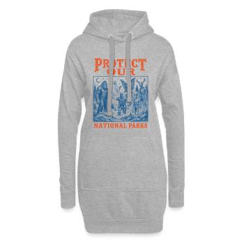 Les cryptides protègent nos parcs nationaux - Sweat-shirt à capuche long Femme - gris chiné - Devant