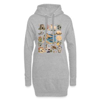 Sardinien | Küste, Nuraghen & Genuss - Hoodie-Kleid - Grau meliert - Vorne