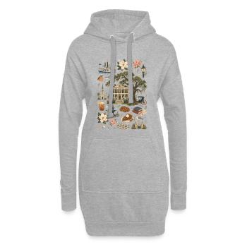 Savannah | Sud, Chênes & Charme - Sweat-shirt à capuche long Femme - gris chiné - Devant