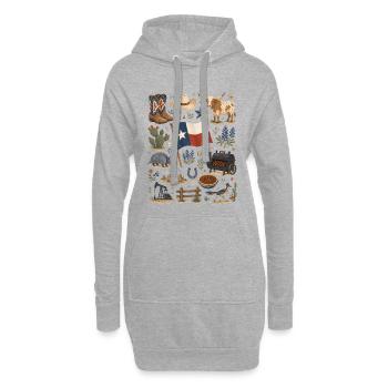 Texas | Cow-boy, BBQ et Far West - Sweat-shirt à capuche long Femme - gris chiné - Devant