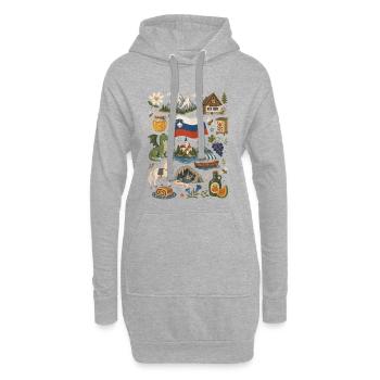 Slovénie | Alpes, Saignée et Nature - Sweat-shirt à capuche long Femme - gris chiné - Devant