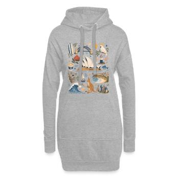 Sydney | Hafen, Surfen & Australien - Hoodie-Kleid - Grau meliert - Vorne