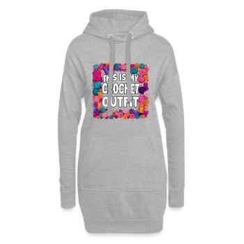 Voici ma tenue au crochet - Sweat-shirt à capuche long Femme - gris chiné - Devant