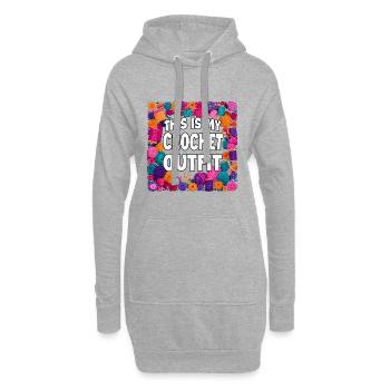 Voici ma tenue au crochet - Sweat-shirt à capuche long Femme - gris chiné - Devant