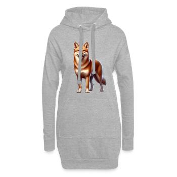 Chien sauvage australien - Sweat-shirt à capuche long Femme - gris chiné - Devant