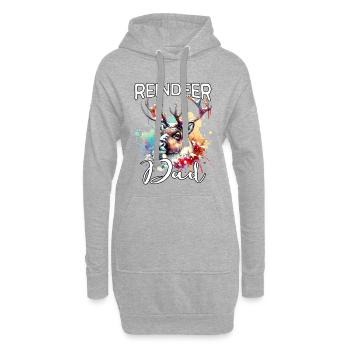Papa renne - Sweat-shirt à capuche long Femme - gris chiné - Devant