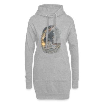 Pilote de port Pilote de port - Sweat-shirt à capuche long Femme - gris chiné - Devant