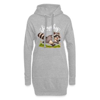 Jimothy Raccoon Meme - Sweat-shirt à capuche long Femme - gris chiné - Devant