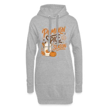 Saison des épices à la citrouille - Saison d’automne - Sweat-shirt à capuche long Femme - gris chiné - Devant