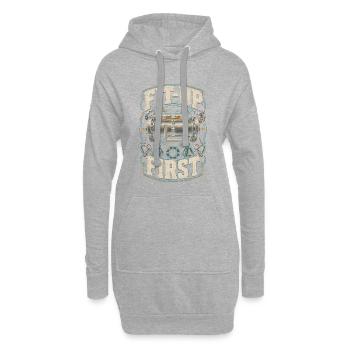 Monteur de tuyaux poseurs de tuyaux en premier - Sweat-shirt à capuche long Femme - gris chiné - Devant