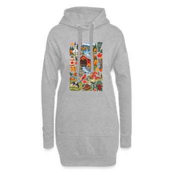 Amour du Vermont | Automne et pays d’érable - Sweat-shirt à capuche long Femme - gris chiné - Devant