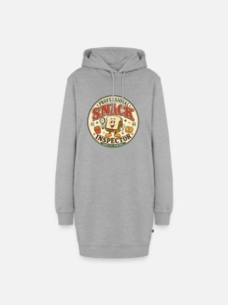 Professional Snack Inspector – Vintage Food - Hoodie-Kleid - Grau meliert