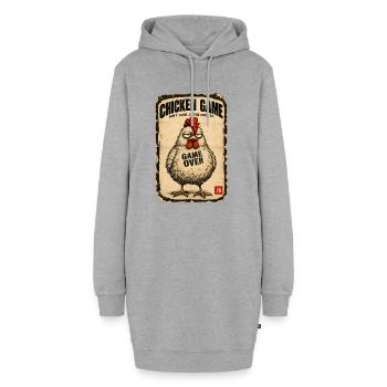  Chicken Game Don’t Look at the Chicken  - Hoodie-Kleid - Grau meliert - Vorne - AI Model Female 172 light (172cm)