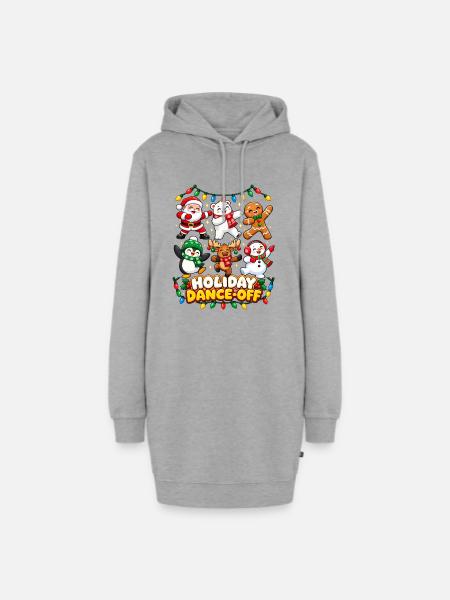 Holiday Dance-Off Festtagsmotif - Hoodie-Kleid - Grau meliert