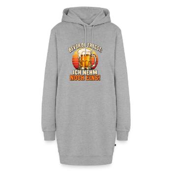 Bevor Du Fragst Ich Nehm Noch Eins - Hoodie-Kleid - Grau meliert - Vorne - AI Model Female 172 light (172cm)