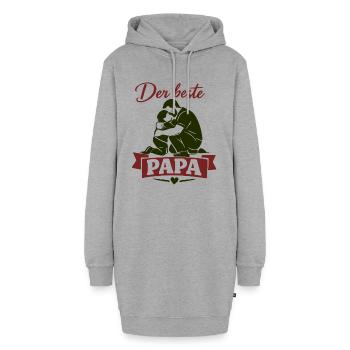 Der beste Papa Umarmung - Hoodie-Kleid - Grau meliert - Vorne - AI Model Female 172 light (172cm)