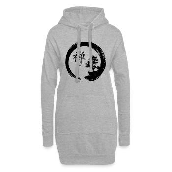 Libérez votre stress avec un style de vie ZEN - Sweat-shirt à capuche long Femme - gris chiné - Devant