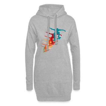 Skateboard Ollie Skater Retro Vintage - Hoodie-Kleid - Grau meliert - Vorne