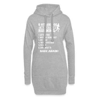 6 Phasen des Marathon 42,2 km - Hoodie-Kleid - Grau meliert - Vorne