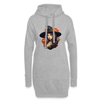 Halloween Hexe 8 - Hoodie-Kleid - Grau meliert - Vorne