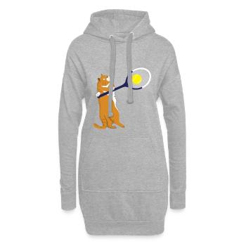 Chat joue au tennis Chat au tennis Tennis Ball Meow - Sweat-shirt à capuche long Femme - gris chiné - Devant