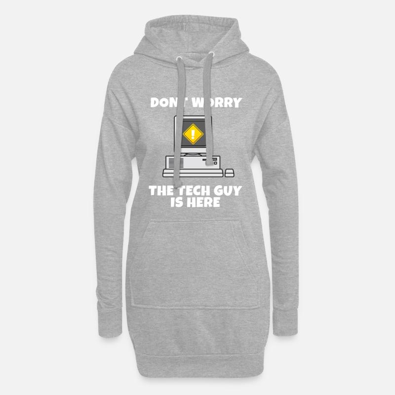 Run cmd | Computer Nerd | Webdesigner | CSS | Exe - Hoodie-Kleid - Grau meliert