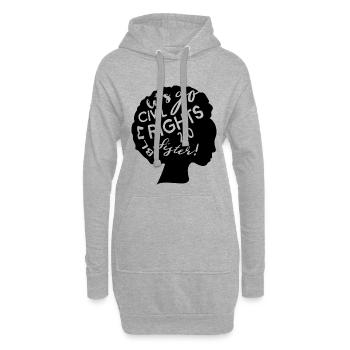 blm droits civils 2 0 | les vies noires comptent - Sweat-shirt à capuche long Femme - gris chiné - Devant