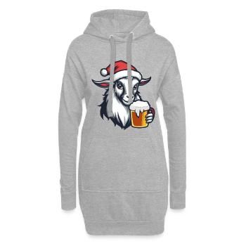 Bergziege Weihnachten Bier Lustig - Hoodie-Kleid - Grau meliert - Vorne