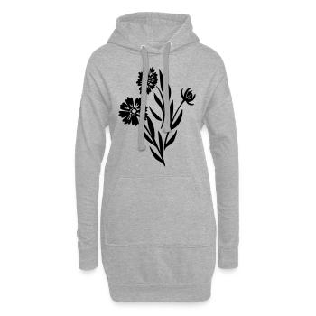 Blumen Blumenkind flower fleur Geschenkidee - Hoodie-Kleid - Grau meliert - Vorne