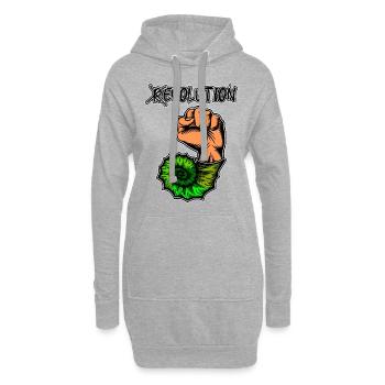Viva la Evolution! Revolution Prähistorisch Fossil - Hoodie-Kleid - Grau meliert - Vorne