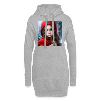 Rotkäppchen im Winterwald - Märchen - Hoodie-Kleid - Grau meliert - Vorne
