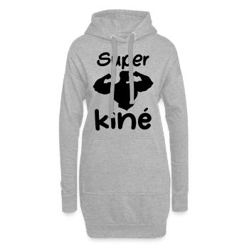 Super kiné - Sweat-shirt à capuche long Femme - gris chiné - Devant