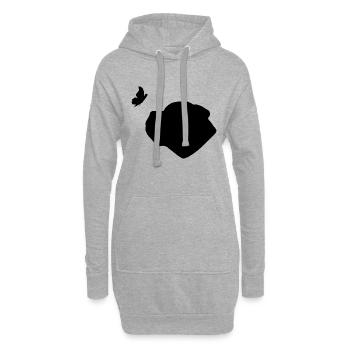 Bullmastiff mit Schmetterling - Hoodie-Kleid - Grau meliert - Vorne