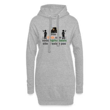 Soutenons les agriculteurs - Paris - Sweat-shirt à capuche long Femme - gris chiné - Devant