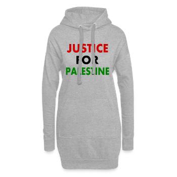 Justice for palestine - Hoodie-Kleid - Grau meliert - Vorne
