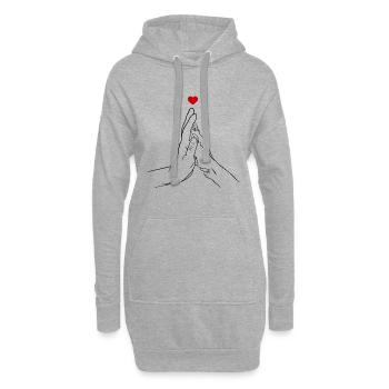 CHIEN AMOUR DE CHIEN PATTE DE CHIEN - Sweat-shirt à capuche long Femme - gris chiné - Devant