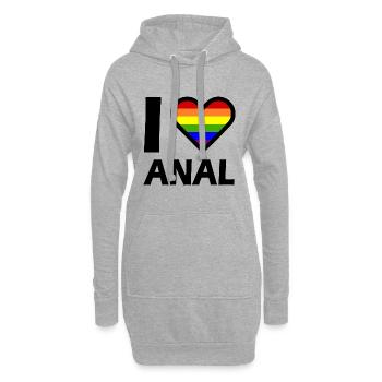 I love - Sweat-shirt à capuche long Femme - gris chiné - Devant