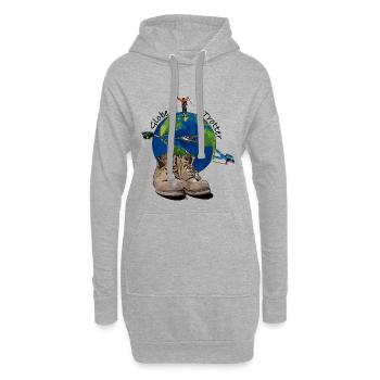 Globetrotter Voyages Tours du monde t-shirt - Sweat-shirt à capuche long Femme - gris chiné - Devant