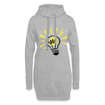 Ampoules lumineuses / light bulb shining - Sweat-shirt à capuche long Femme - gris chiné - Devant
