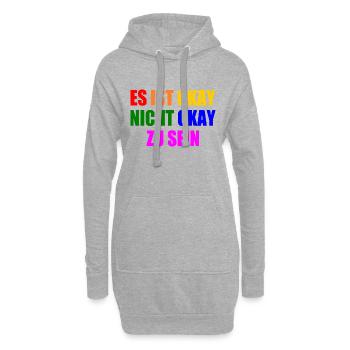 es ist okay nicht okay zu sein - Hoodie-Kleid - Grau meliert - Vorne