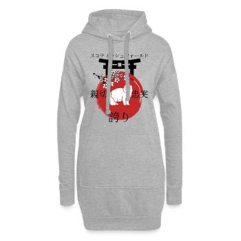 Schottische Faltohr Katze Japan Kanji Stil - Hoodie-Kleid - Grau meliert - Vorne