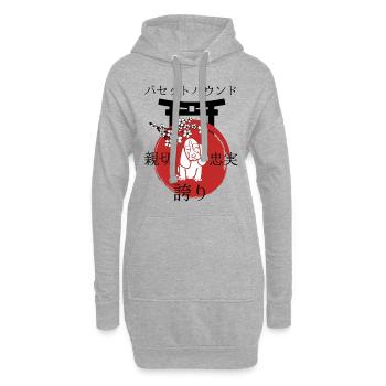 Basset Hound Japan Kanji Basset Hound - Hoodie-Kleid - Grau meliert - Vorne