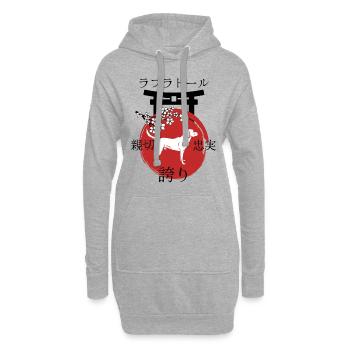 Labrador Japan Kanji Style pour les amoureux des chiens - Sweat-shirt à capuche long Femme - gris chiné - Devant