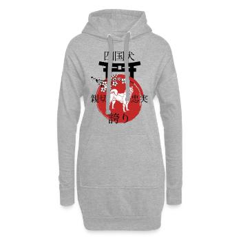 Shikoku Ken Japan Kanji Stil - Hoodie-Kleid - Grau meliert - Vorne